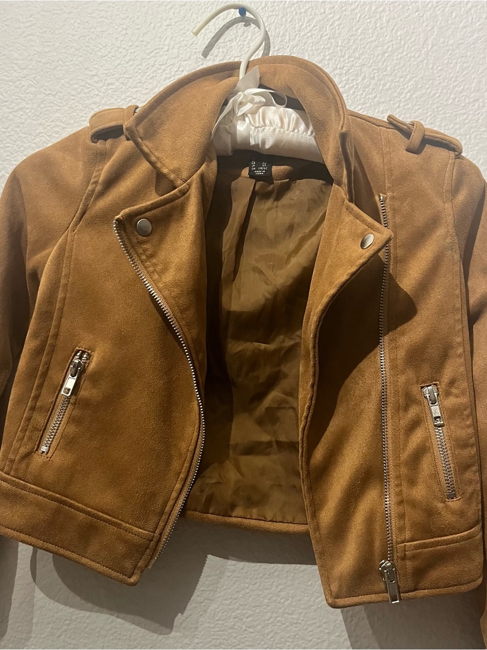 Forever 21 Cognac Suede Moto Jacket